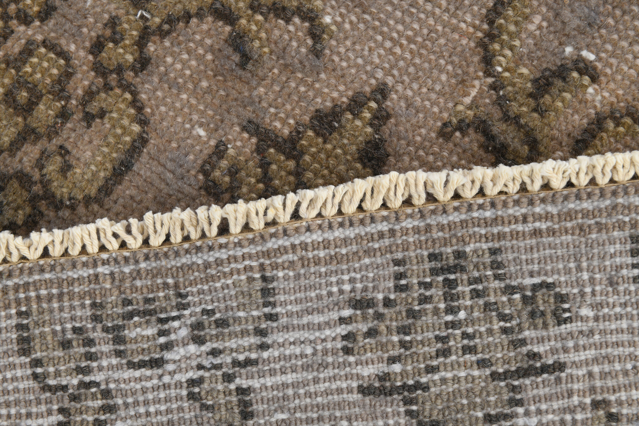 Narrow brown vintage runner 247x70cm