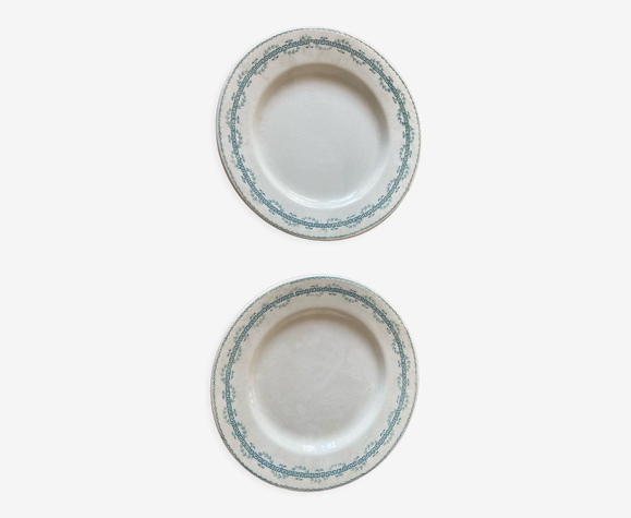 Paire de plats de service Terre de fer vintage