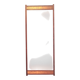 Miroir en teck avec bande en relief en cuivre