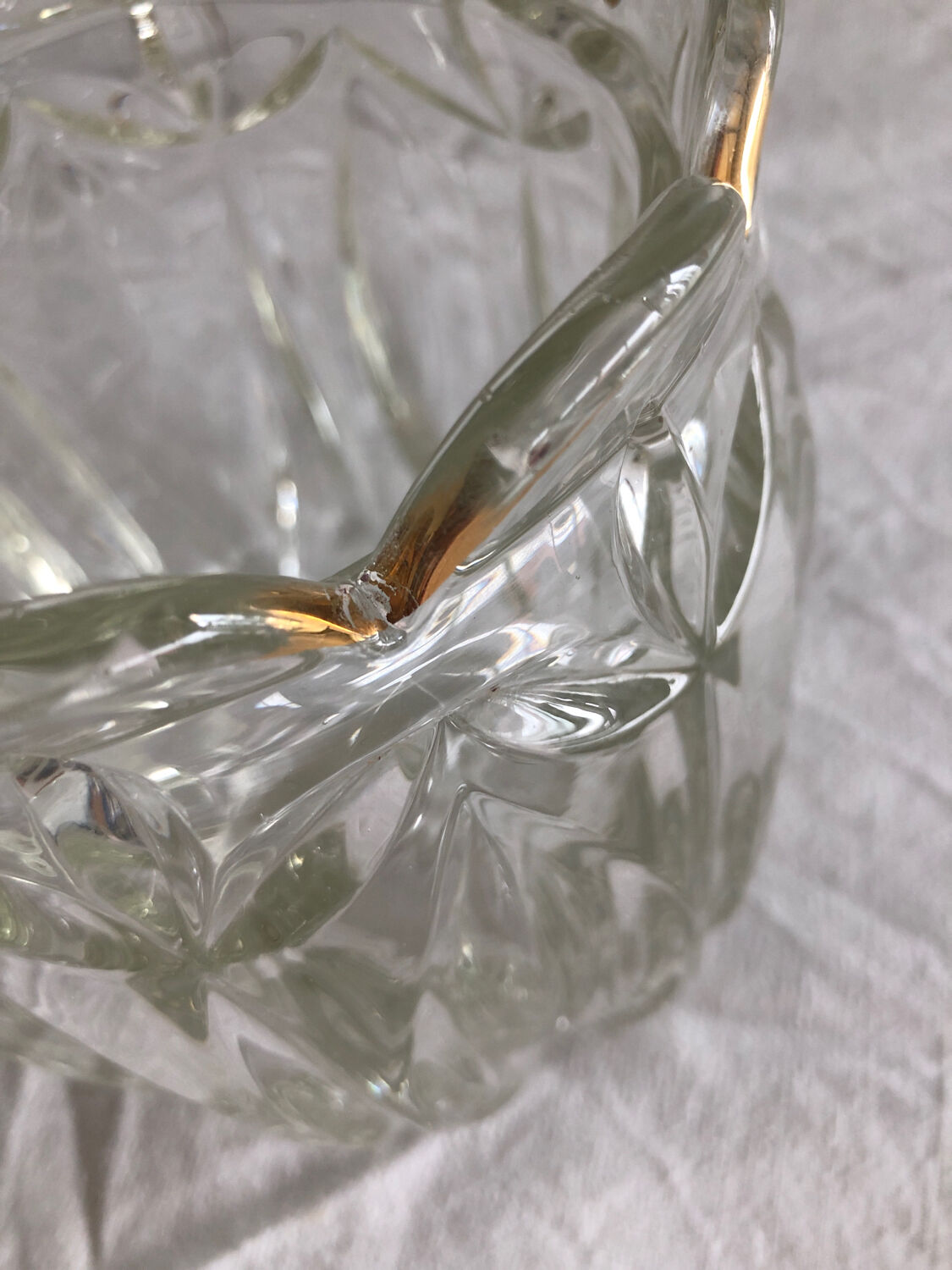 Vintage cut glass ball vase