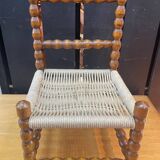 Rope and turned wood children's chair