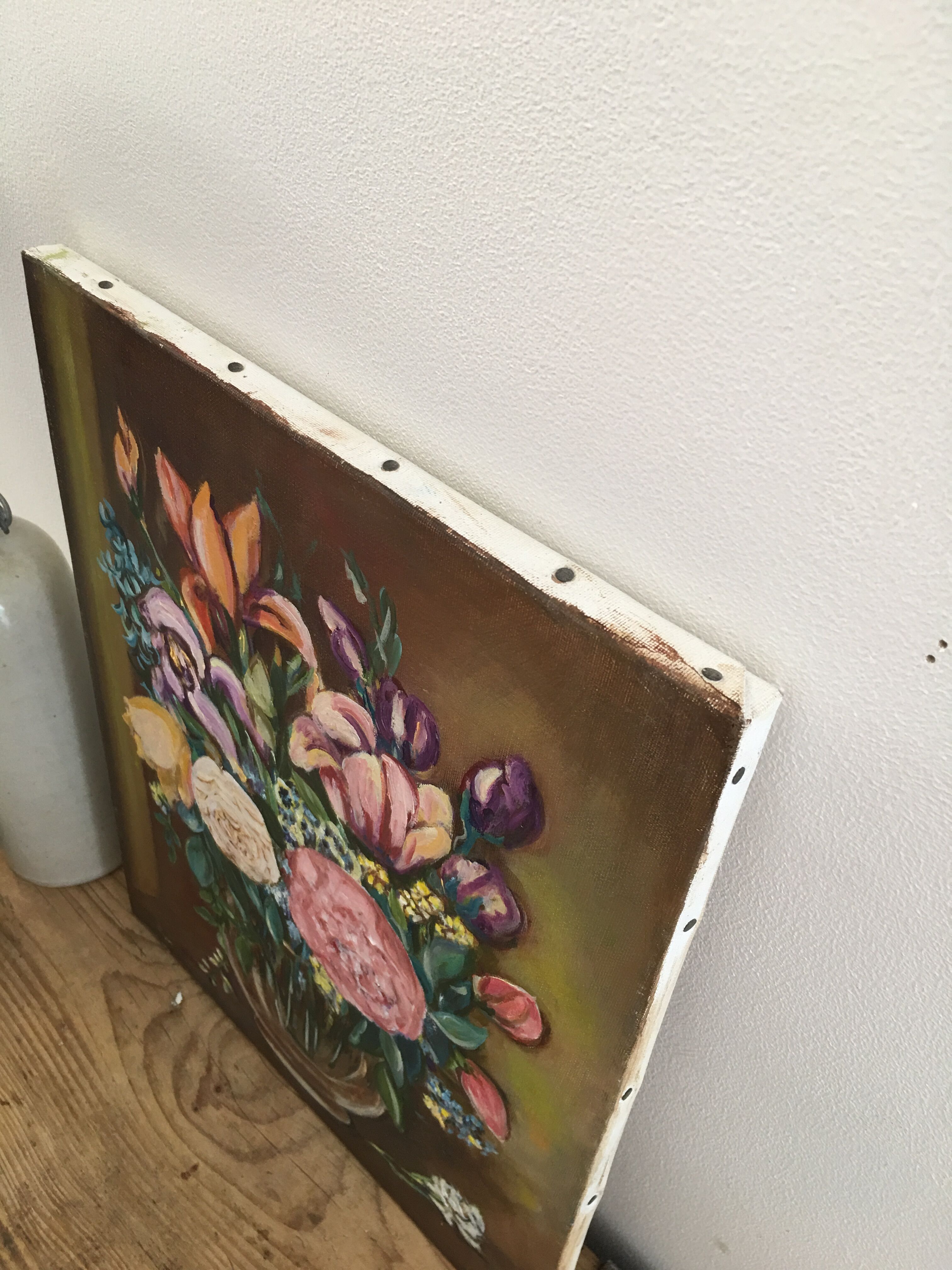 Oil on canvas flower