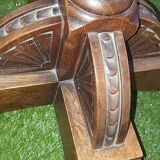 Round table/ gueridon in art deco chene