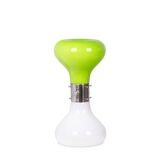 attribué à Carlo Nason. Lampe en verre blanc et vert. Années 1970.