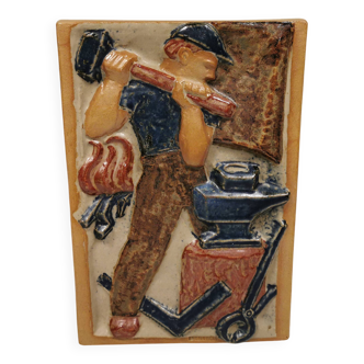 Ceramic relief by Harald Isenstein, for Michael Andersen, Denmark 1960s