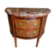 Chest of drawers half moon in marquetry 2 drawers marble top late nineteenth century