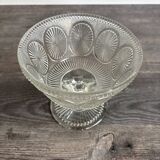 Antique glass bowl on pedestal