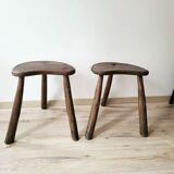 Pair of tripod brutalist stools