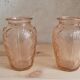 Paire de vases art déco verre rosé