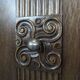 Art Deco oak enfilade with a diamond point decoration.