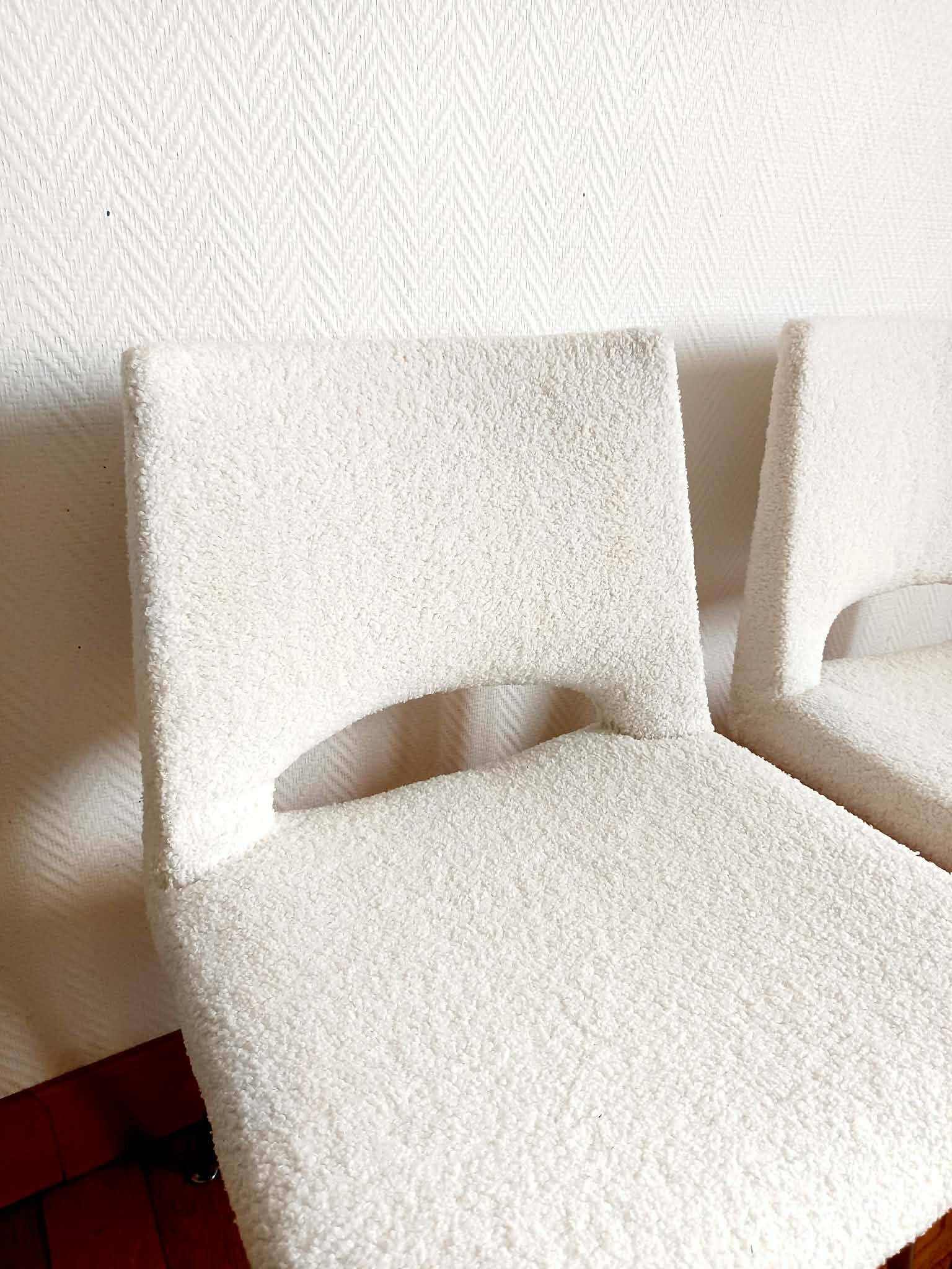 Paire de chaises bouclettes Georges Frydman 1960