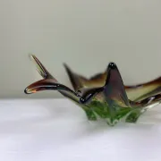 Sculptural blown glass bowl, mid-century.