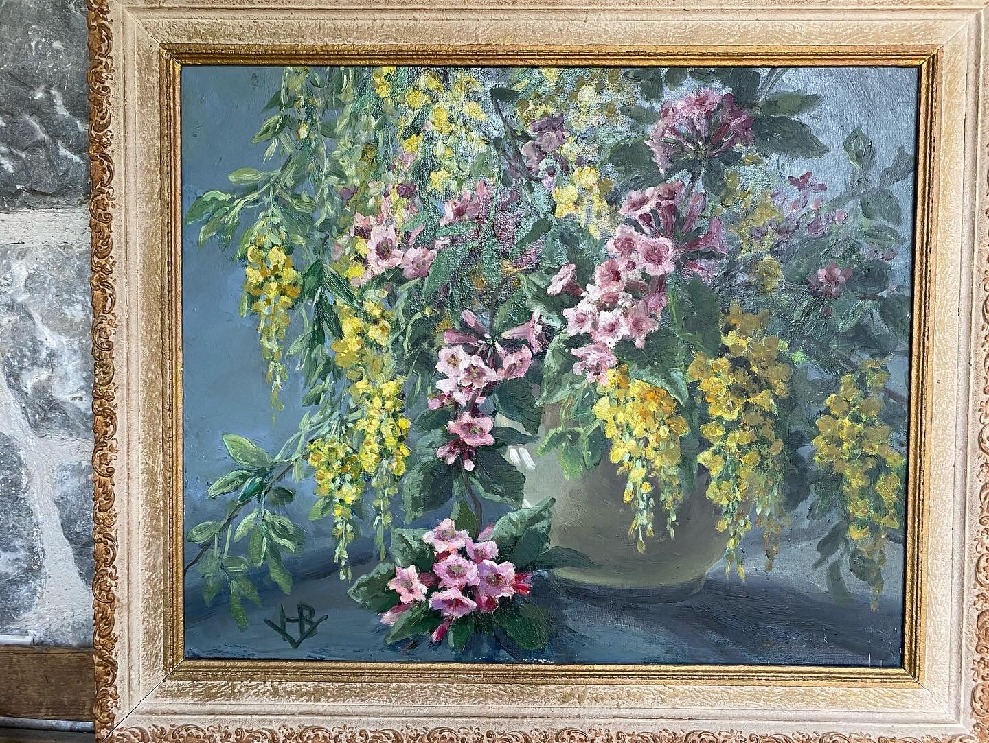 Huile sur toile « bouquet de fleurs »
