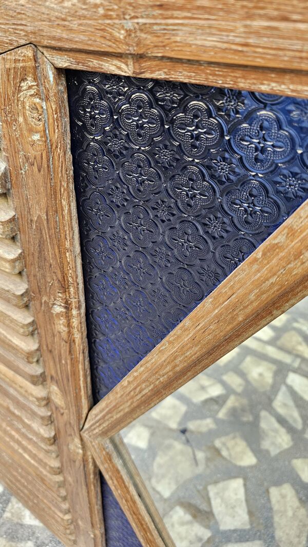 Ancien comptoir de boutiquier en teck birman