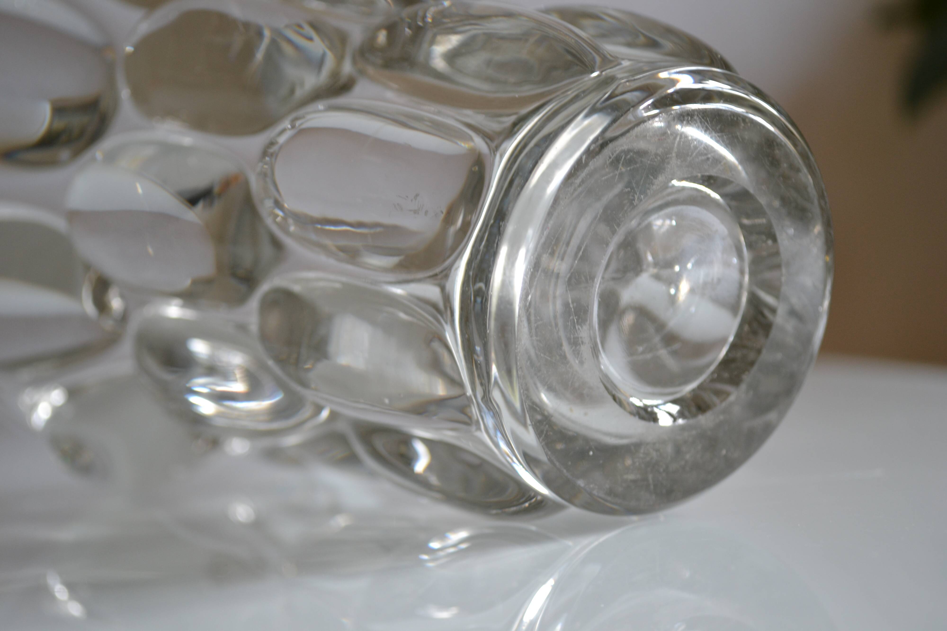 Vintage crystal vase, glassware to be identified, circa 1950 - 1960.