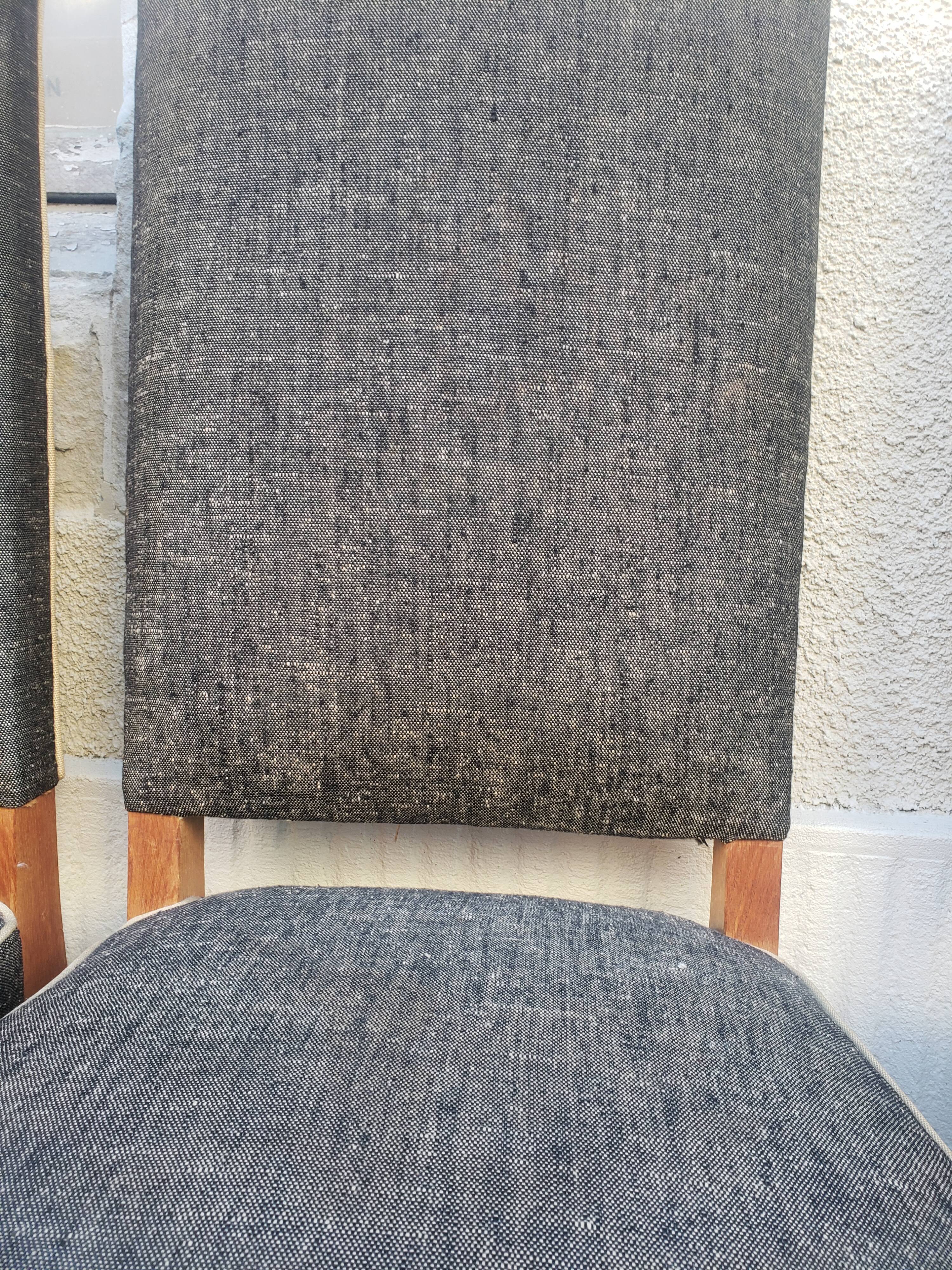 8 vintage chairs lined grey black