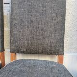 8 vintage chairs lined grey black