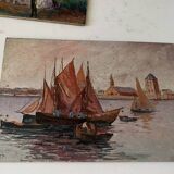 Pair of seascape paintings on Brittany panel