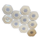 Set of 10 antique 6-sided flat plates – late 19th century earthenware, oriental light blue decor