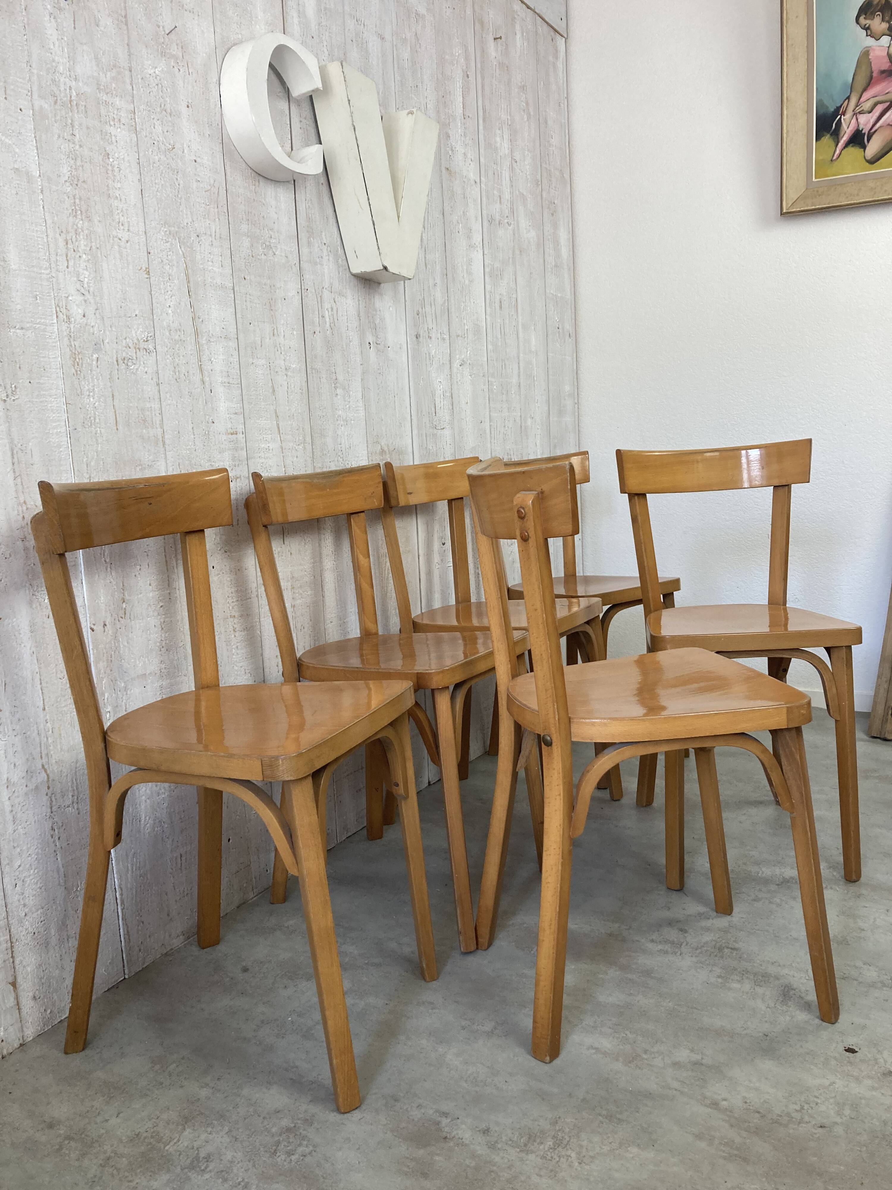 Ensemble de 6 chaises bistrot Baumann
