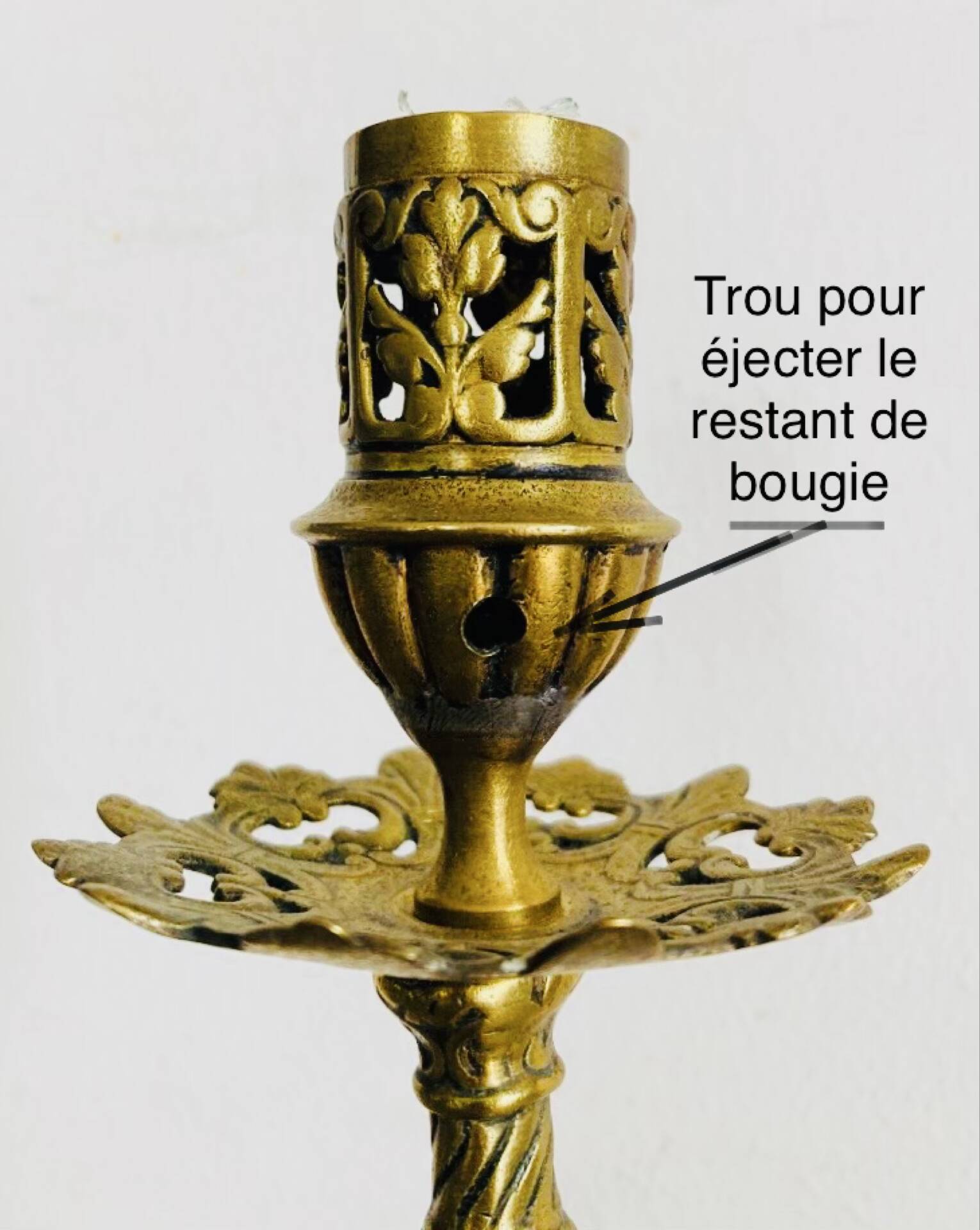19th-century gilded bronze candlestick