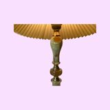 60s Green Marble Table Lamp From Denmark | Vintage Desk Lamp Green Marble With Brass Mid-Century