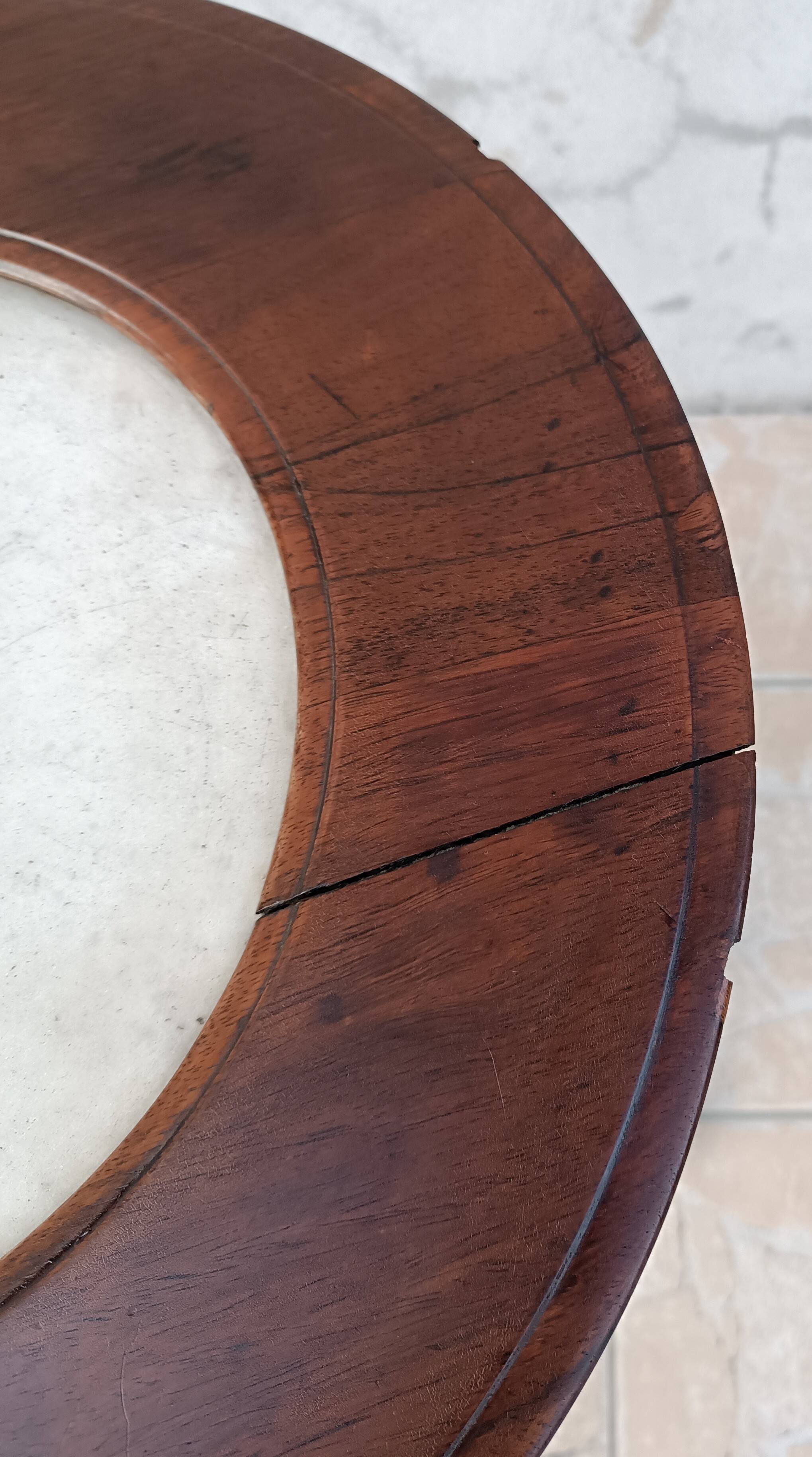 Art Nouveau period side table in walnut and marble