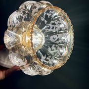 Vintage amber frosted glass tulip wall light