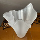 Vintage handkerchief vase in frosted glass