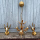 Chandelier and Pair of Wheat Sheaf Wall Lights