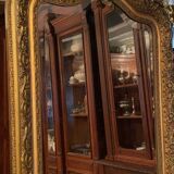 Golden mirror with bevelled ice pediment in Regency style
