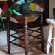 Stool in turned solid wood