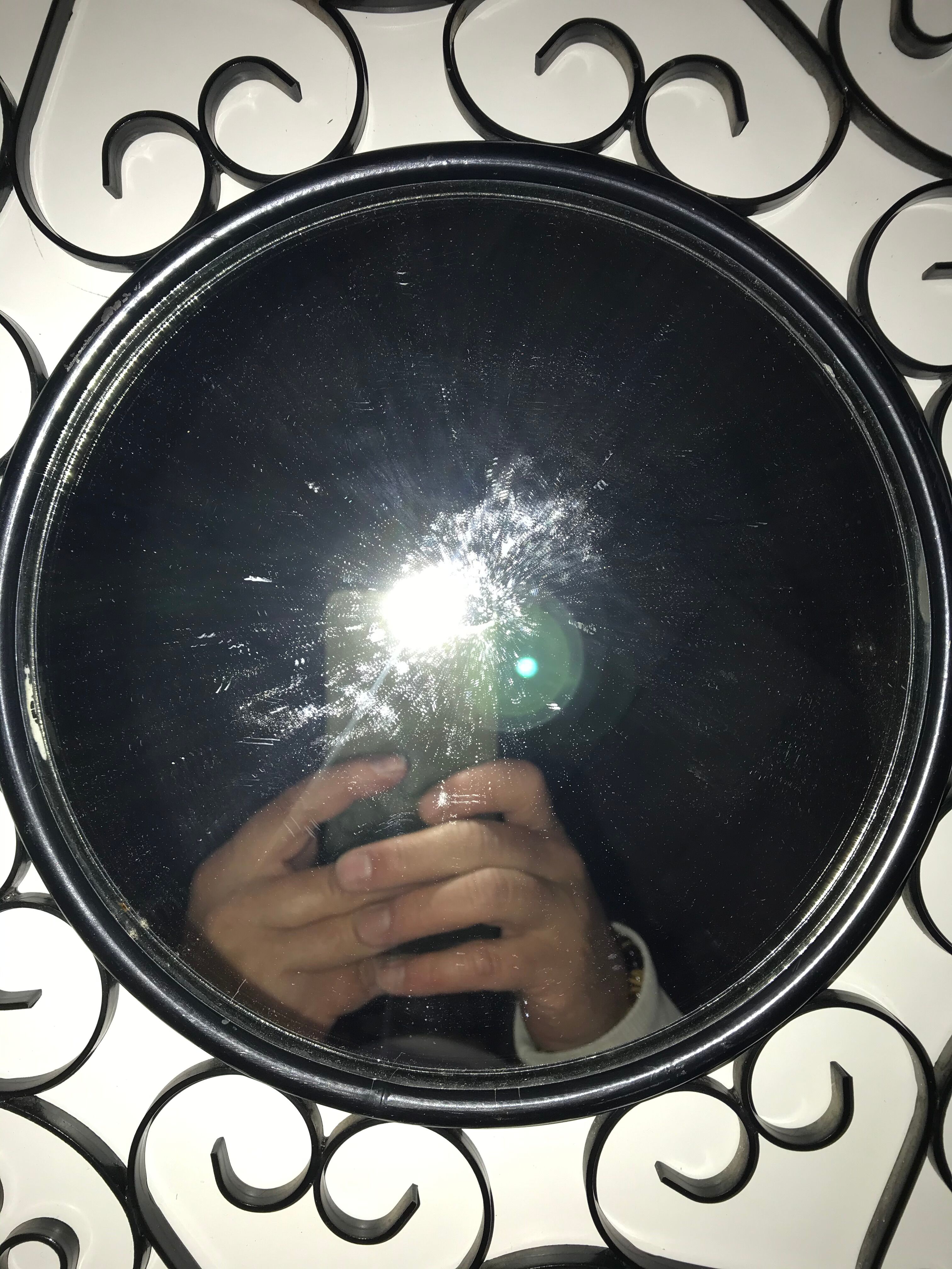 Chaty Vallauris wrought iron mirror, 37cm