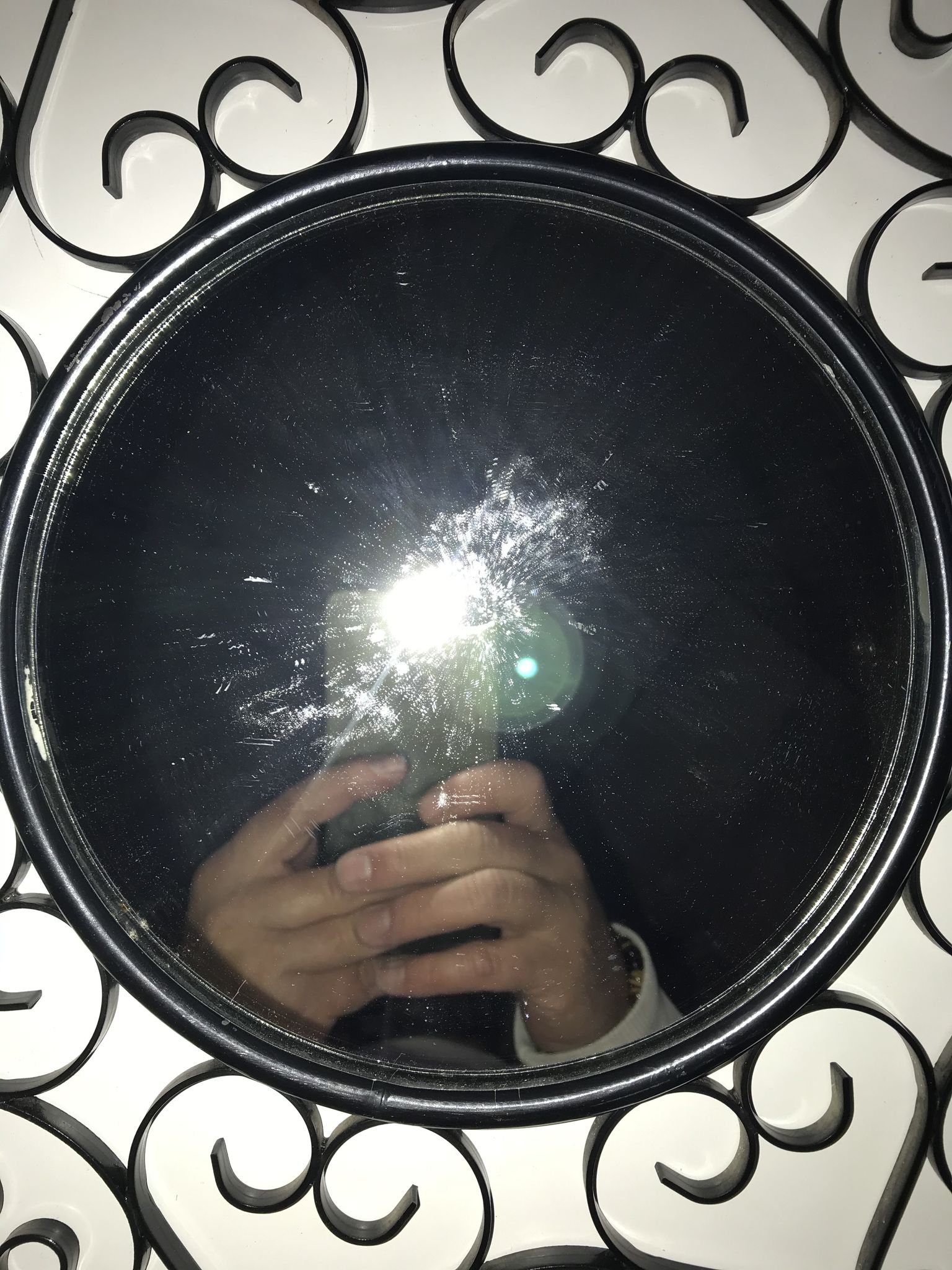 Chaty Vallauris wrought iron mirror 37cm