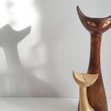 Vintage 1950 liqueur bottle chat chats ceramic 50s noyau de poissy