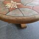 Vintage coffee table - Signed Barrois in glazed ceramic and wood - Déc