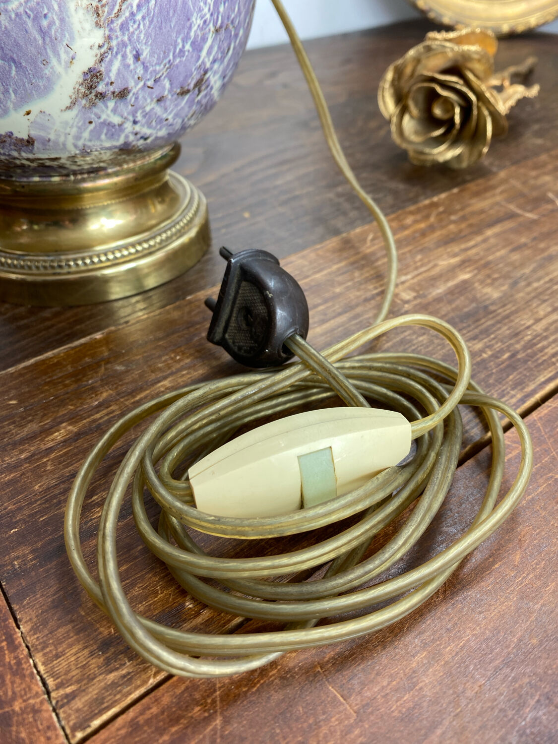 Ceramic and brass lamp