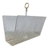 "Roche Bobois" magazine rack in lucite, plexiglass, altuglas and brass, 1970