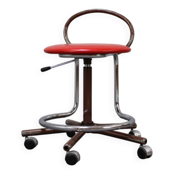 Chaise d'atelier industrielle réglable du milieu du siècle par Kovona, années 1980, czsk
