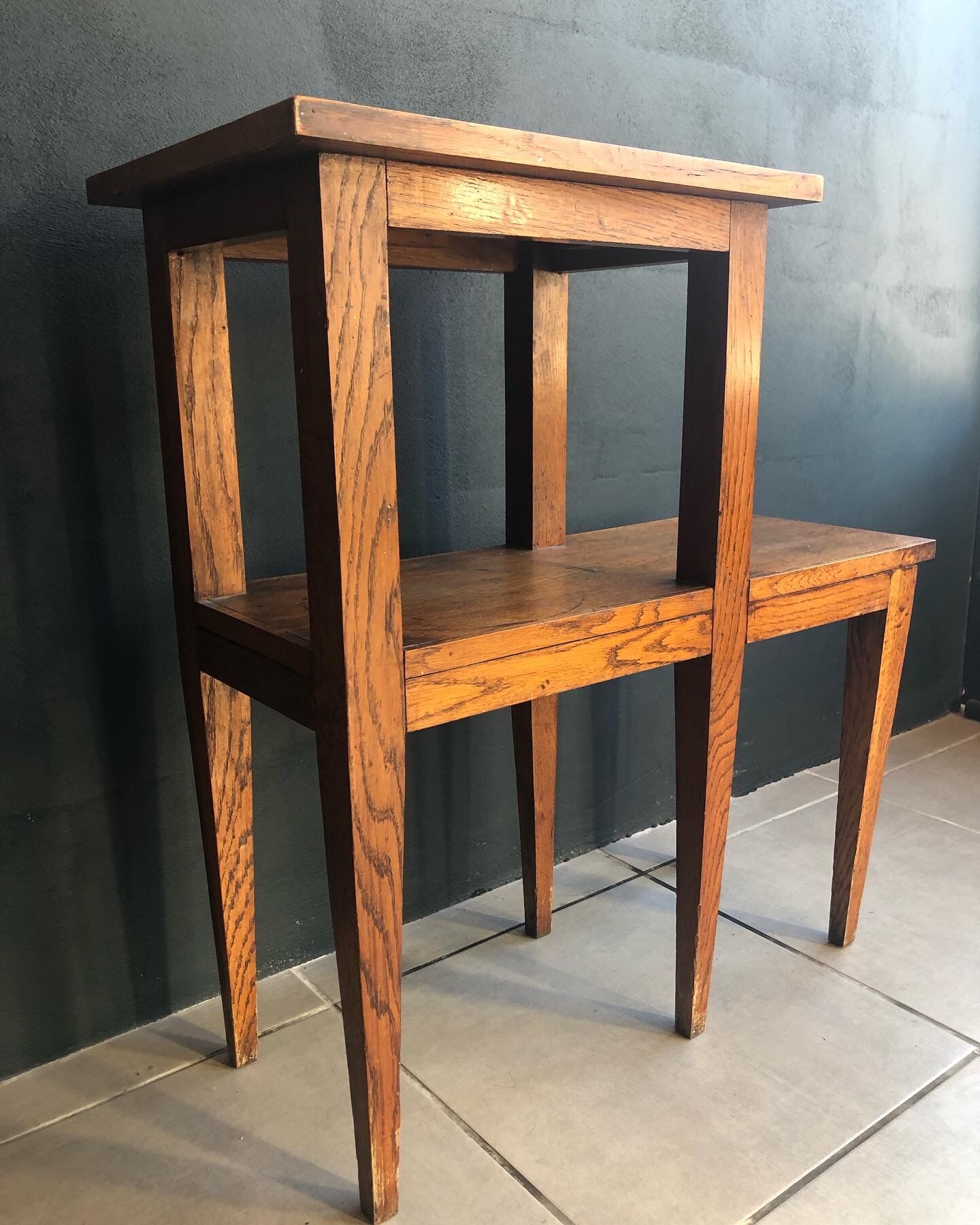 50s oak fifth wheel console
