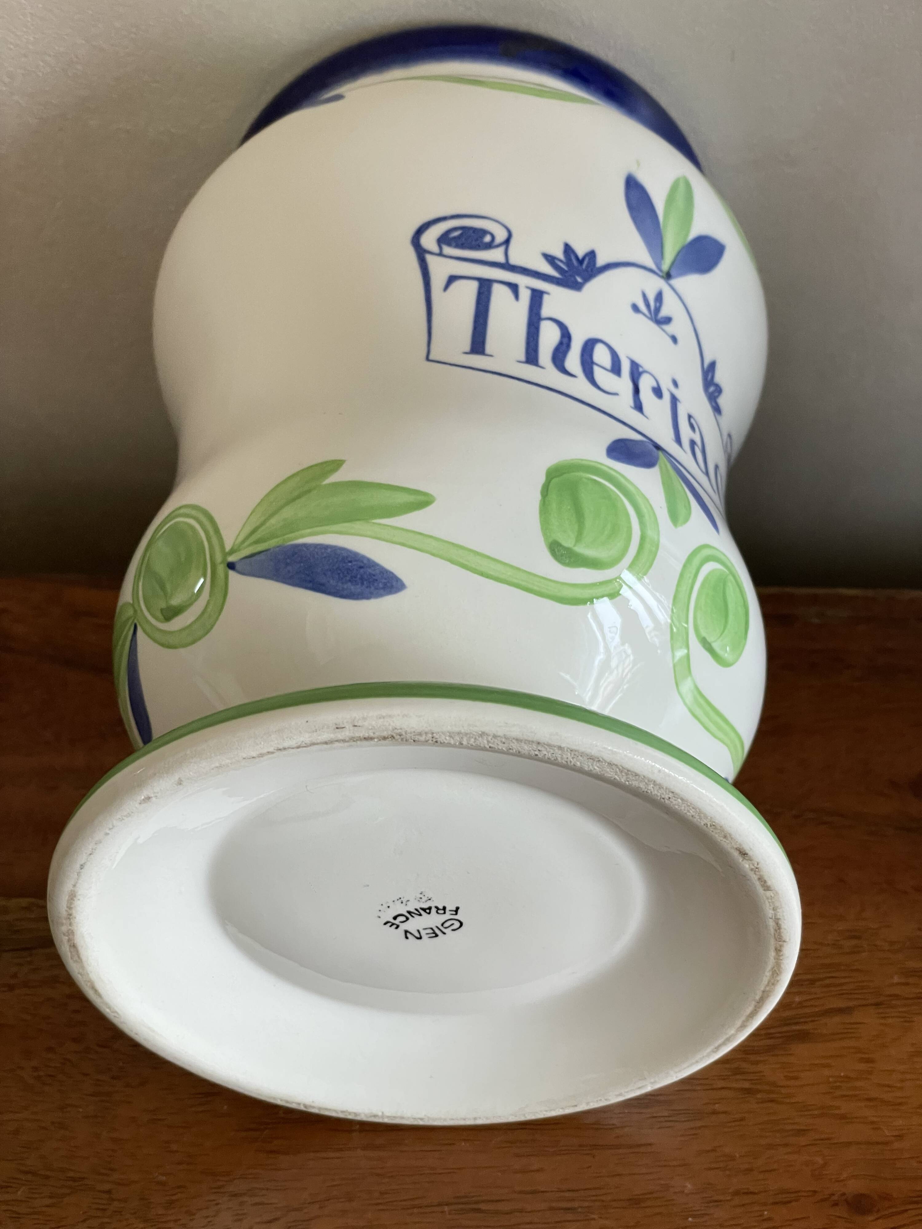 Pot apothicaire Gien Theriaca