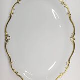 Large oval antique dish in gilded porcelain – Tirschenreuth, Bavaria –