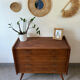 Vintage oak commode from the 1960s.