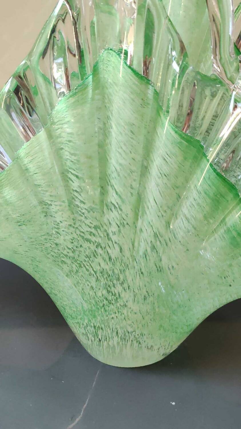 Pocket tray/Mail holder/Letter holder. Organic aquatic form. Blown Art Glass Murano Italy