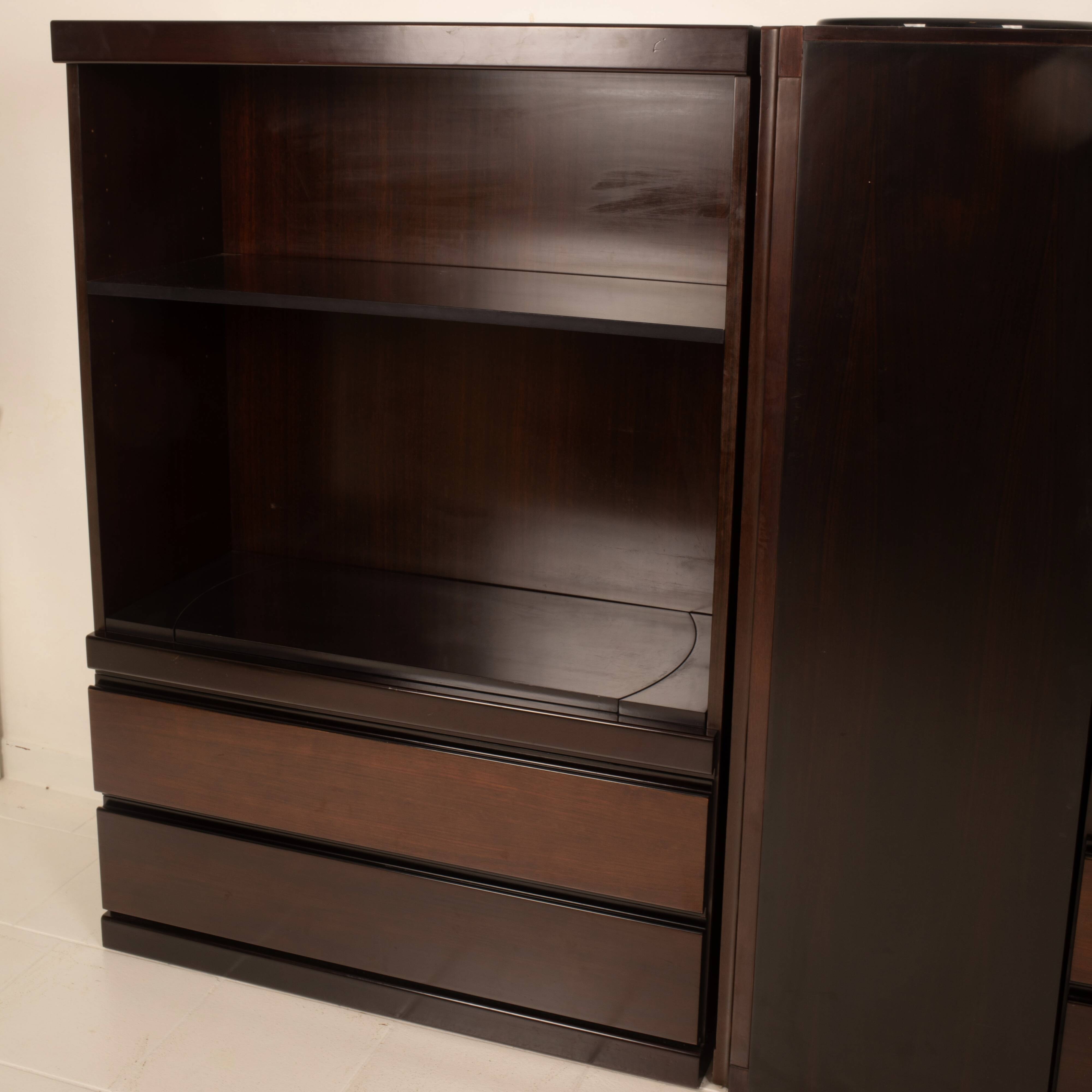Pair of S11 Cabinets and Bar by Angelo Mangiarotti for Sorgente dei Mobili