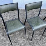 Series of 6 Industrial School Chairs - stackable