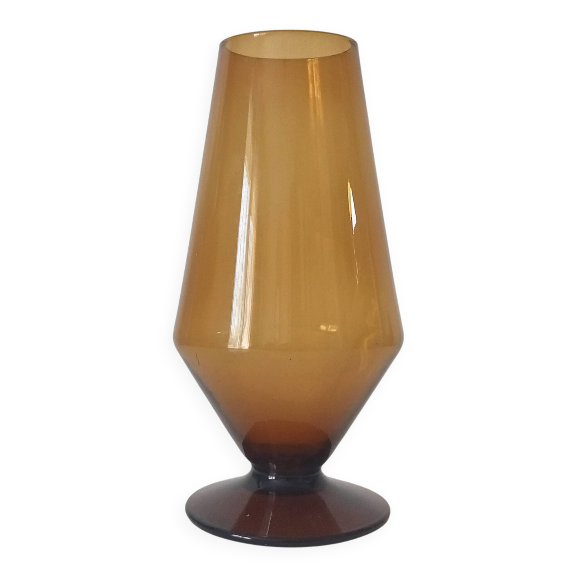 Vintage amber glass vase from the 60s/70s.