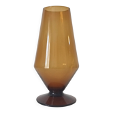 Vintage amber glass vase from the 60s/70s.