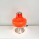 Vintage table lamp, glass shade with aluminium base, 70s