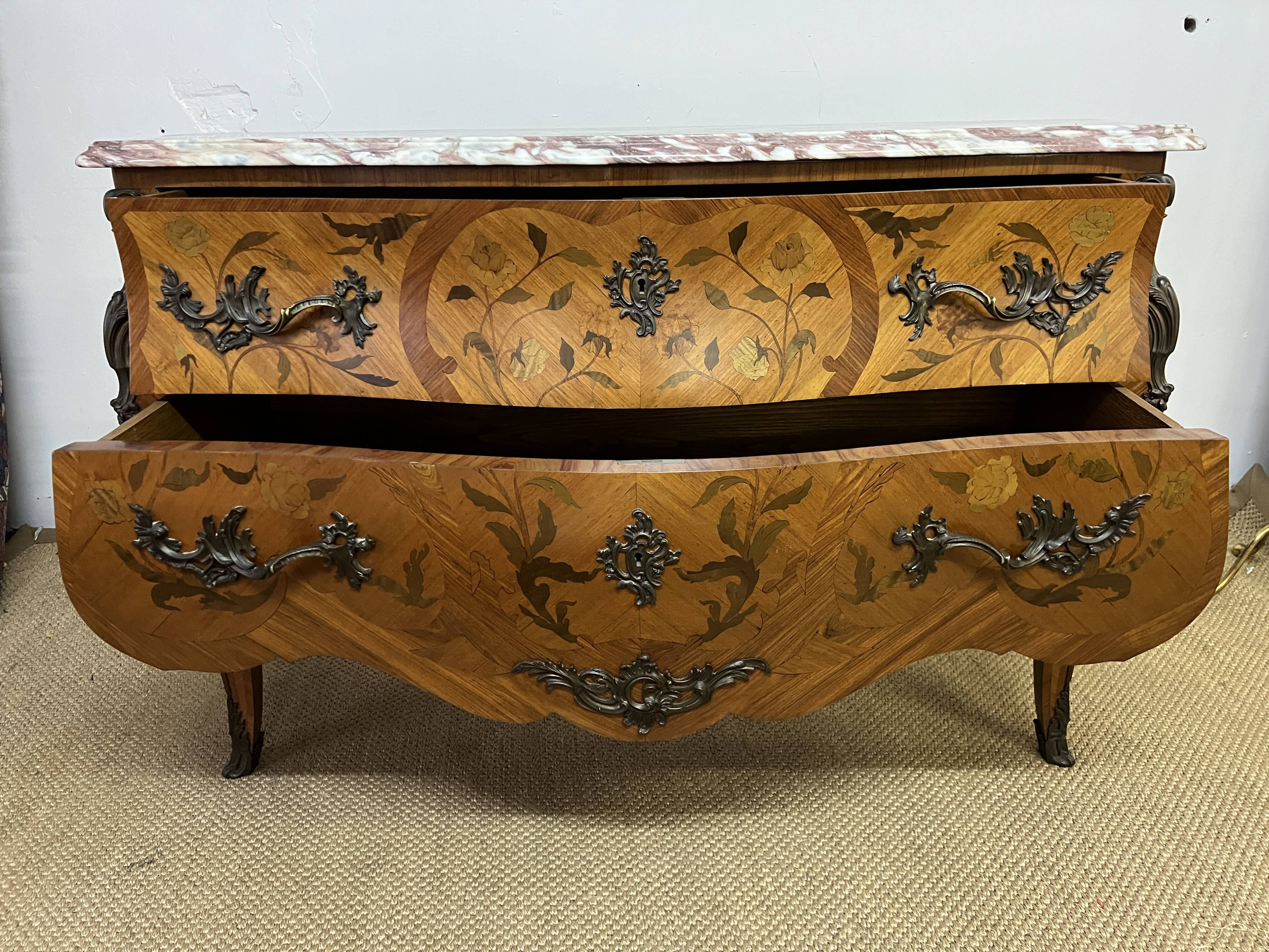 Louis XV style inlaid chest of drawers
